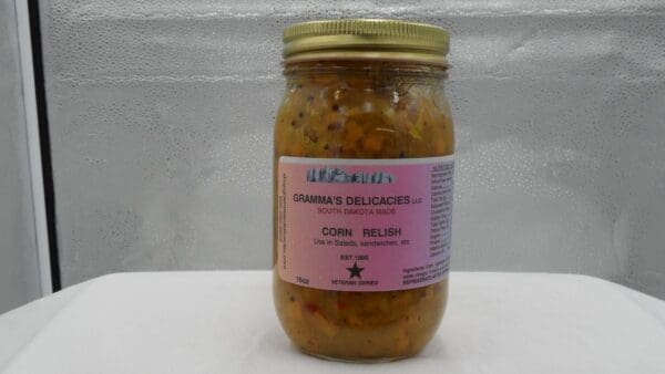 Can of Gramma's Delicacies Corn Relish