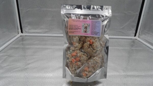 Package of Gramma's Delicacies Freeze Dried Rice and Chicken Meal for Dogs and Cats