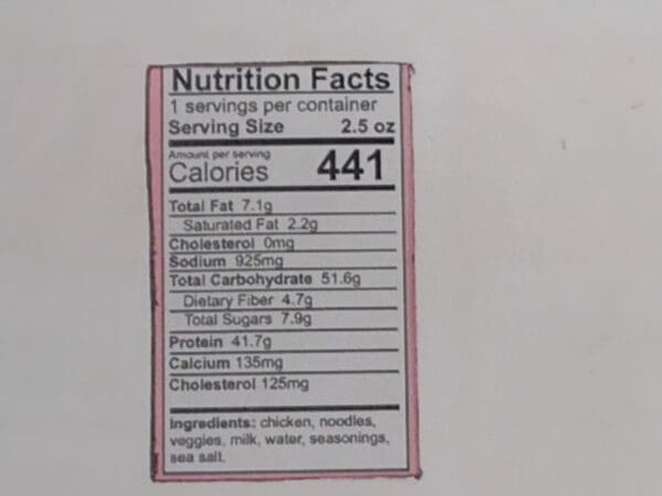Freeze Dried Chicken Noodle Soup Nutrition Facts