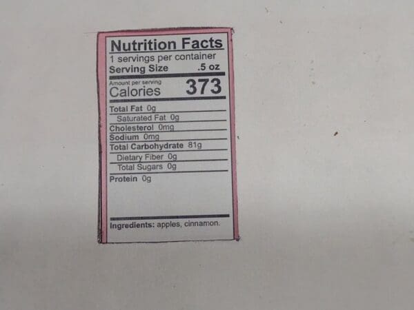 Freeze Dried Cinnamon Apple Chips Nutrition Facts