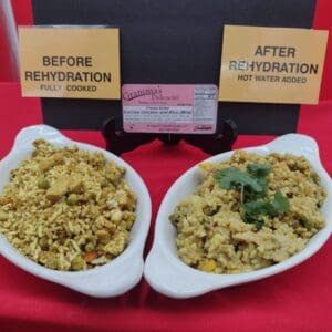 Package of Gramma's Delicacies Freeze Dried Curried Chicken and Rice (Mild) (Gluten Free)