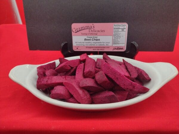Package of Gramma's Delicacies Freeze Dried Gramma’s Beet Chips (Seasonal)