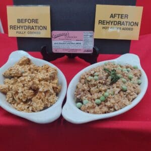 Package of Gramma's Delicacies Freeze Dried Jerk Chicken and Rice