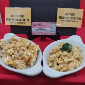 Package of Gramma's Delicacies Freeze Dried Mac and Cheese