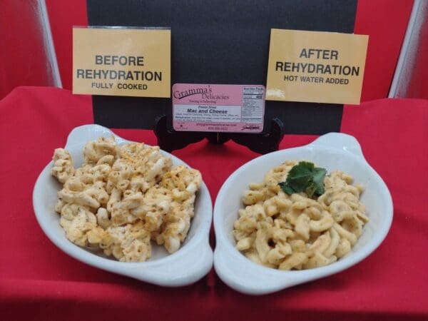 Package of Gramma's Delicacies Freeze Dried Mac and Cheese