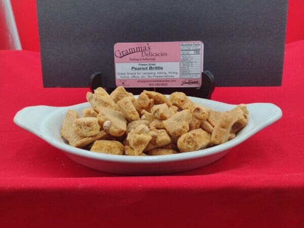 Package of Gramma's Delicacies Freeze Dried Peanut Brittle