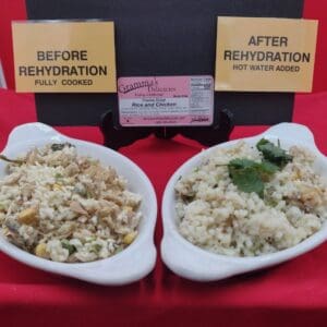 Package of Gramma's Delicacies Freeze Dried Rice and Chicken (Gluten Free)