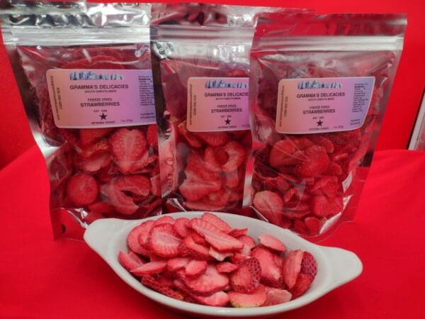 Package of Gramma's Delicacies Freeze Dried Strawberries